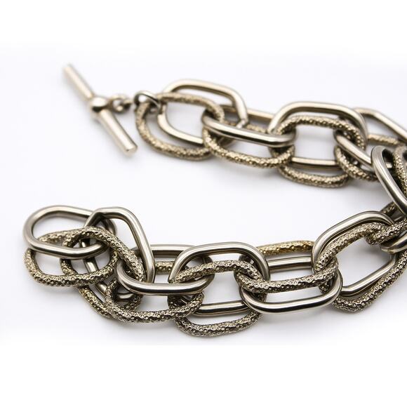 Vintage Chunky Charm Bracelet w Large Decorated Ball w Cutouts 7" Chain- Hey Viv - Picture 4 of 6